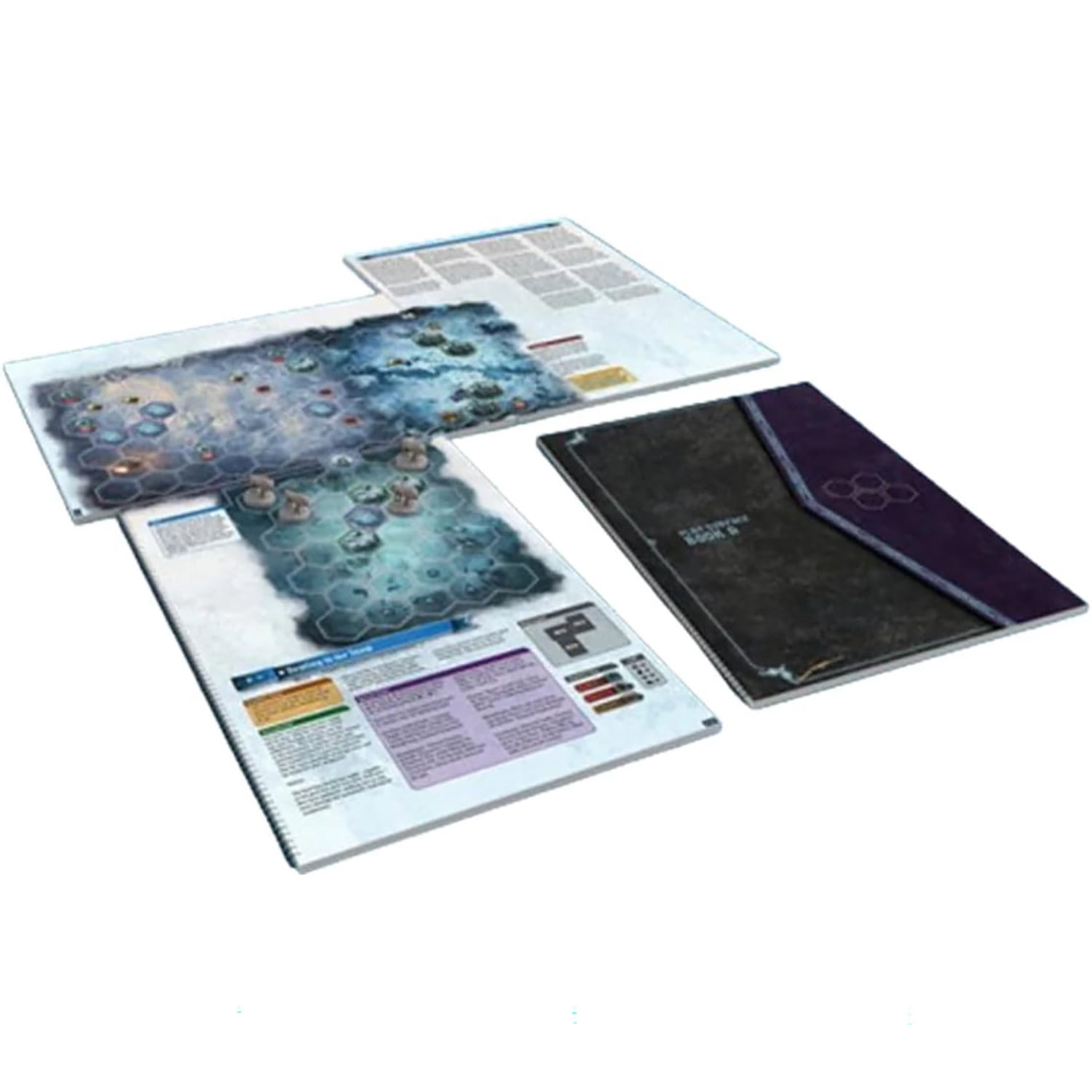 Frosthaven: Play Surface Books - Set of 4 - Strategy Board Game Accessory, Narrative Text & Rules For Frosthaven Scenarios