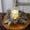 Red, variant on Eqiqhoxyi Christmas Wreath Candelabra Candle Garland Ring, with Branch & Berry Decor for Holiday Desktop & Candlelight Dinner Accessories,8.66x8.66in