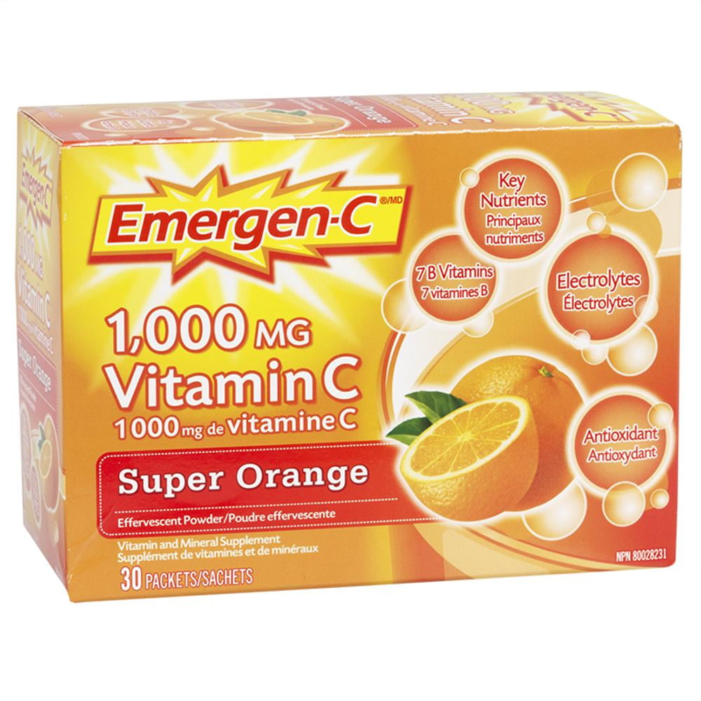 Vitamin C Super Orange 30 packets by EmergenC Walmart Canada