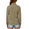 thumbnail image 6 of Girls Long Sleeve Pique Polo Shirt Kids Collared Golf Top Breathable Pique Knit 2026 Spring Fall School Uniform Blouse Khaki 2-3Y, 6 of 6
