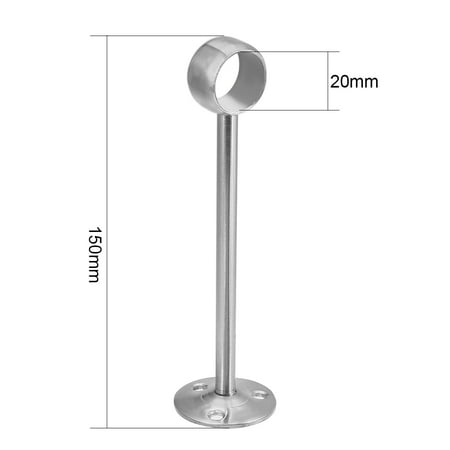 Wardrobe Pipe Bracket 19mm Dia Ceiling Mounted Rail Rod Support