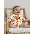 thumbnail image 4 of BemeyourBBs Baby Boy Button Up Jumpsuit Short Sleeve Lapel Lobster Print Romper, 4 of 9