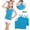Blue, variant on Eltusu Girls Cotton Tank Tops, Y-Back 4 Pieces Sleeveless Breathable Kids Undershirts Blue Size 10-12 T