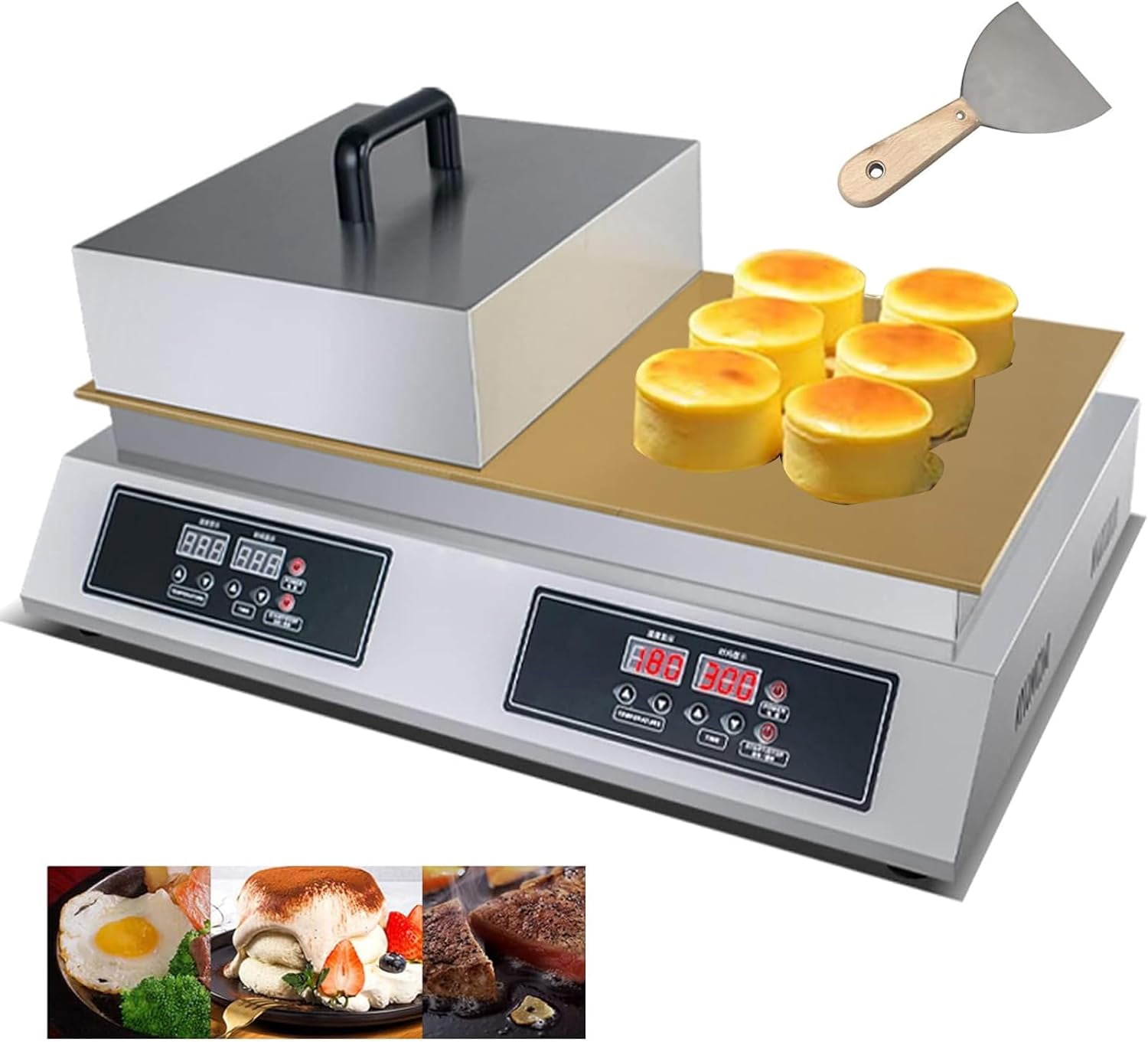 Electric Dorayaki Baker Muffin Pancake Maker Souffle Griddle Waffle Making Machine Non-Stick Countertop