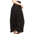 thumbnail image 3 of Sakkas Coco Long Cotton Ruffle Skirt with Pockets and Elastic Waistband - Black - One Size Regular, 3 of 4