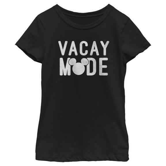 Girl's Mickey & Friends Distressed Vacay Mode Graphic T-Shirt