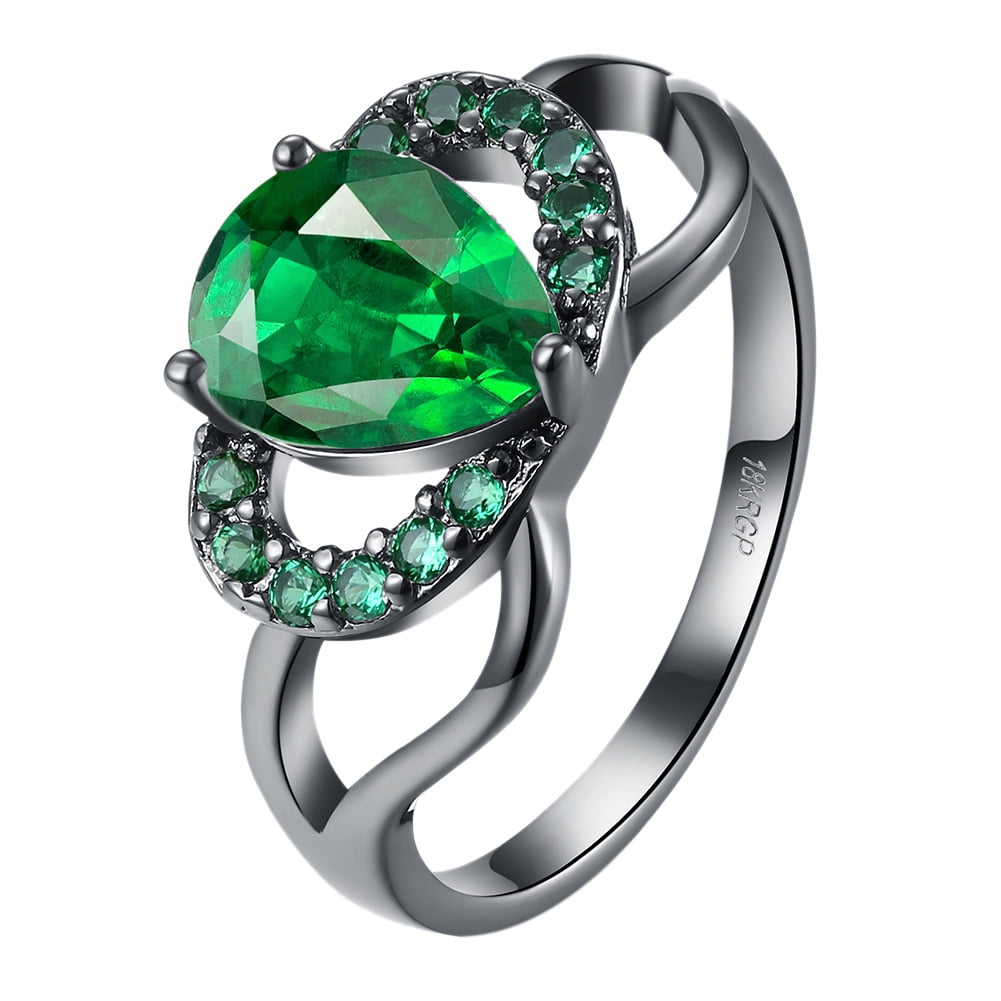 Exquisite Vintage Plated 18K Gold Heart Shaped Zircon Ring Fashion