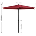 thumbnail image 7 of ABCCANOPY 9FT Patio Half Umbrella With Crank Handle, Burgundy, 7 of 7