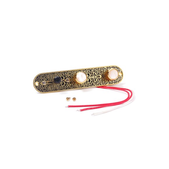 Soidarity Kit de puente de sillín de guitarra, perilla de 3 vías, enchufe fijo y juego, patrón ajustable, herramienta suave, placa de Control, Accesorios para instrumentos musicales Soidarity OD025914-00