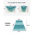 thumbnail image 6 of Waterfall Valances for Windows, Teal Turquoise Aqua Ombre Kitchen Sheer Valance Curtains, Contemporary Abstract Lines Rod Pocket Elegant Swag Valances for Living Room Bedroom, 47.2"x38.5", 1 Panel, 6 of 8