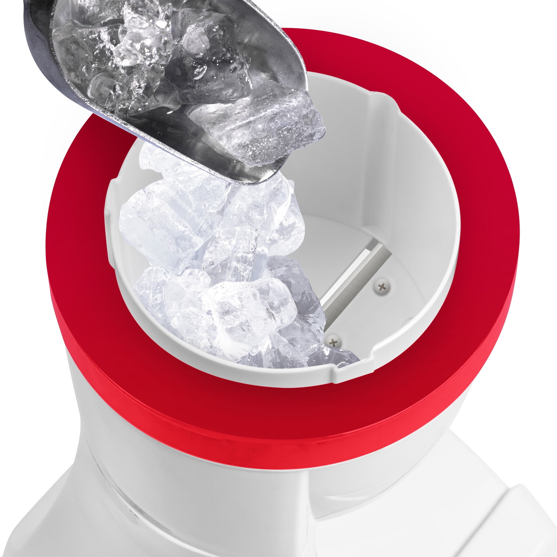 Nostalgia Snow Cone Maker, Shaved Ice Machine and Snow Cone Maker with 2 Ice Molds, Red