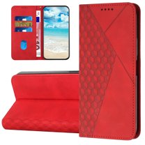 Dteck Case for Samsung Galaxy S23 FE 5G, Wallet Case Flip Cover with Card Holder,Faux Leather Galaxy S23 FE Case Wallet for Women and Men with Kickstand,Red