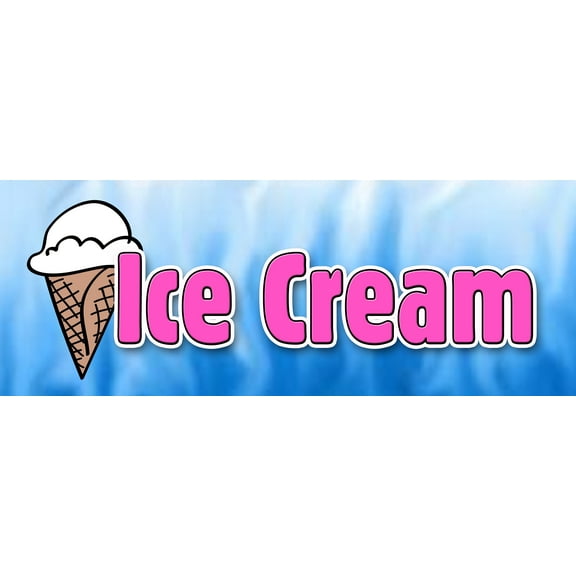 24" ICE CREAM 1 DECAL sticker cones sundae soda banana split homemade creamy