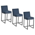 thumbnail image 3 of Usaint Sets of 2 Bar Stools with Thickened Metal Frame, Mid Back 26 Inch Counter Height Upholstered Modern Bar Chairs for Kitchen Island,Blue, 3 of 10