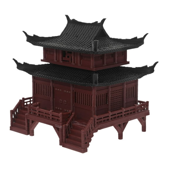 OUNONA Miniature Asian Garden Statue for Decor Made of Plastic Perfect for Aquariums and Bonsai 3.5 Inches Brown