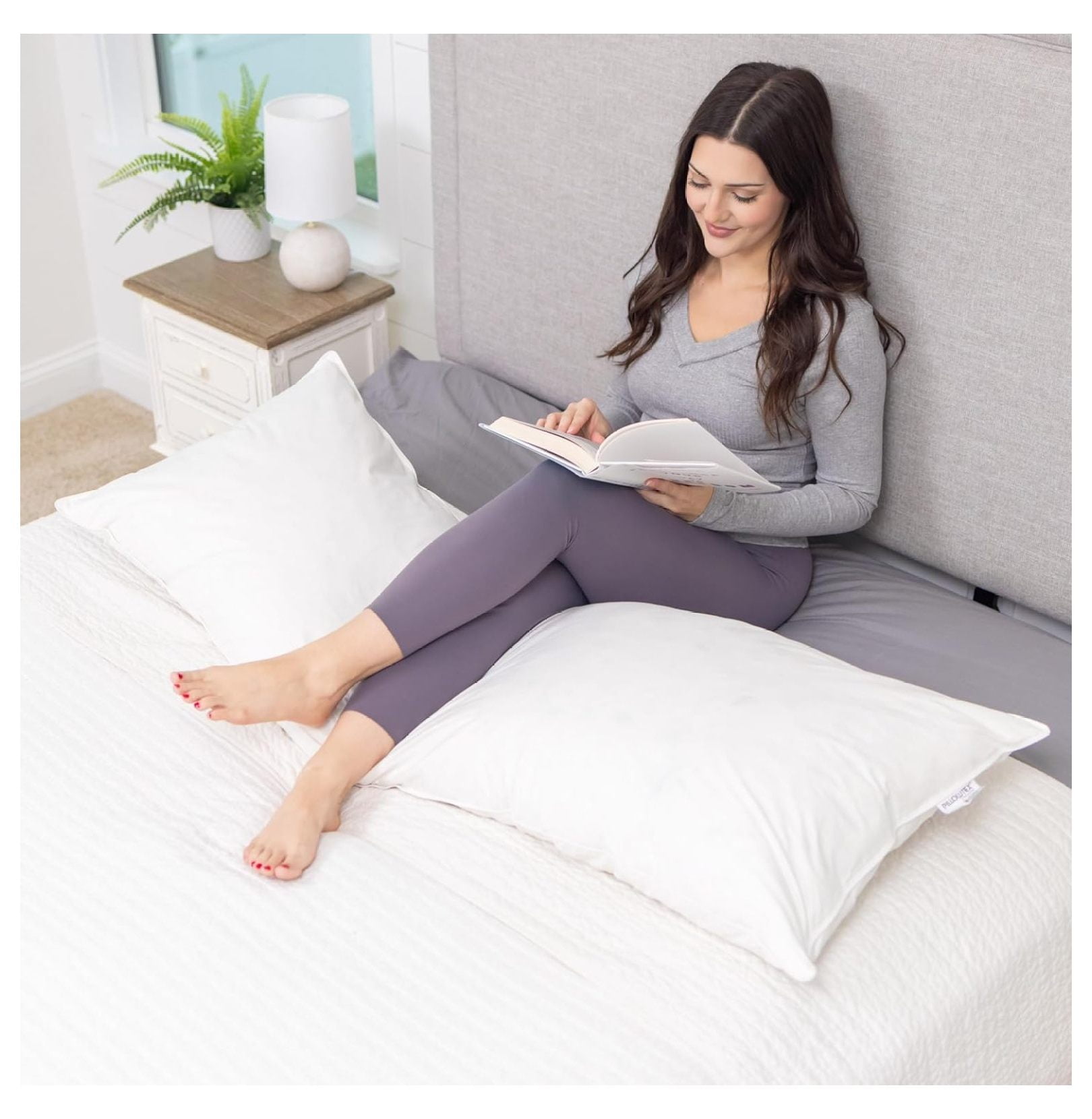 White Body Pillow XYT 20x72-Inch Goose Down For Bedroom Sleeping Full Body Support