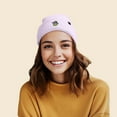 thumbnail image 3 of Dalix Sorcerer Frog Embroidered Beanie Hat Knit Cap Cold Weather Womens in Lavender, 3 of 4