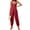 Brick red, variant on Spaghetti Strap Women Elastic Sleeveless Loose Jogger Smocked Jumpsuit