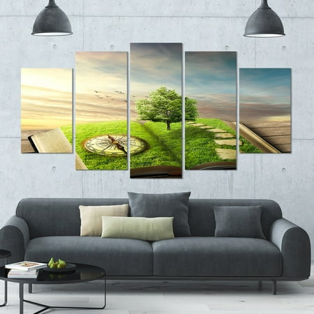 Design Art Designart Book Of Life With Greenery Landscape Wall Design Art Designart Book Of Life With Greenery Landscape Wall Artwork On Canvas