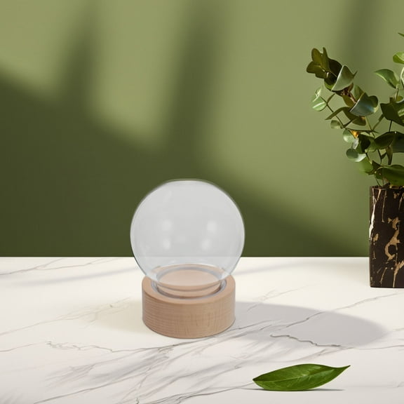 Raindrops DIY Snow Globe with Music Box Clear Glass Dome with Wooden Base Craft Snow Globe Kit Snow Globe Ornament for DIY Snow Globe Project Decors