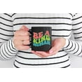 thumbnail image 2 of Be a Kind Human, Quote on Kindness, Groovy Retro Wavy Text Merch Gift, Black 11oz Ceramic Mug, 2 of 5