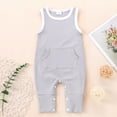 thumbnail image 4 of TOOYOU Girls Romper Clothes Sleeveless Jumpsuit Baby Solid Knit Ribbed Jumpsuit Leisure Playsuit Bodysuits For Toddler ,Size 0-3 Months Grey, 4 of 4