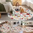 thumbnail image 5 of Watercolor Flowers Round Area Rug 5Ft Washable Circle Rugs for Living Room Bedroom, Farmhouse Spring Floral Botanical Non-Slip Carpet Floor Mats Indoor Outdoor Carpet Runner Aesthetic Home Decor, 5 of 8