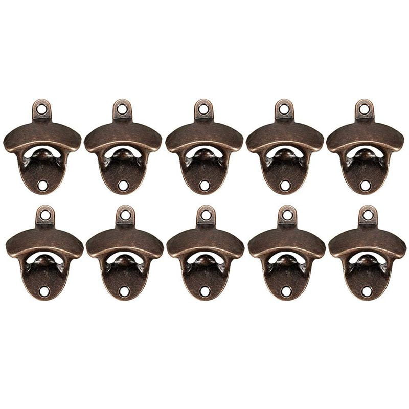 Home Bar Cast Iron 4PCS Vintage Style Wall Mount Beer Bottle Opener with Screws 
