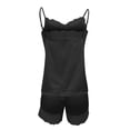 thumbnail image 5 of gakvbuo Camisole Shorts Pajamas Set For Womens 2-Piece Sleepwear Suit Women's Casual Satin Lace Stitching Housewear Sexy Suspender Vest Suit, 5 of 9