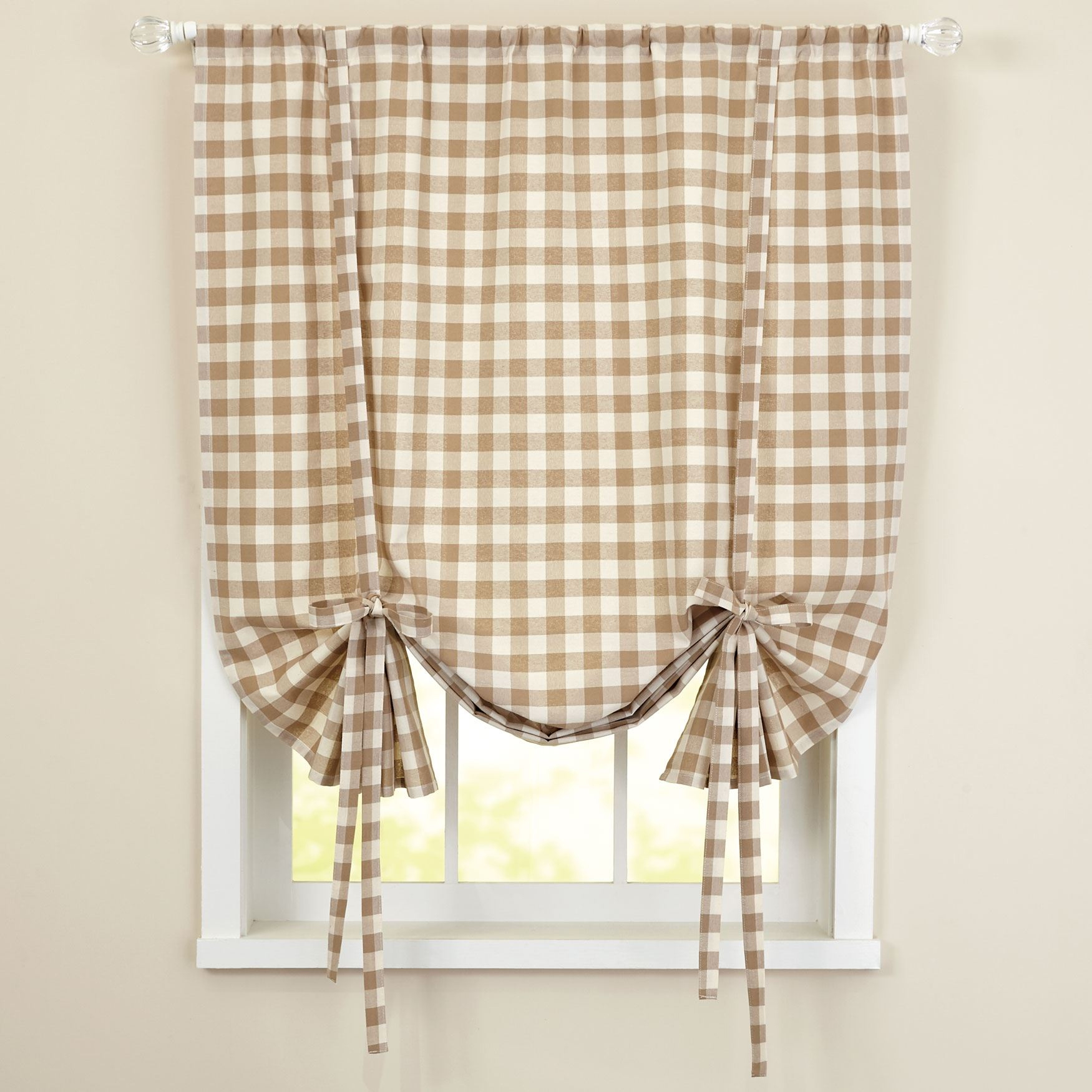 Buffalo Check Gingham Decorative TieUp Window Shade 42" x 84