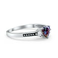 thumbnail image 3 of Heart Promise Ring Rainbow Topaz Black Accent 925 Sterling Silver Size 4, 3 of 6