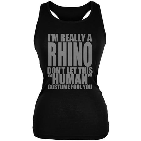 Rhino Soft Top - Halloween Human Rhino Costume Juniors Soft Tank Top