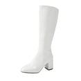 thumbnail image 2 of Knee High Boots for Women Zipper Wide Calf Slip On Pointed Toe Chunky Heel Fashion Pull On Tall Boot for Ladies Party Concert, 2 of 9