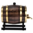 thumbnail image 2 of Seau à Vin Noir Rétro Rayé 3L Whisky Baril Chêne Rouge avec Robinet, 2 of 13