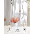 thumbnail image 6 of Sheer Curtains 54 Inch Length, Spring Wildflowers Semi Sheer Curtains Light Filtering Window Treatment, Watercolor Rustic Flowers Floral Leaves Privacy Voile Drapes for Living Room 52x54 Inch, 6 of 7