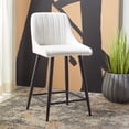 thumbnail image 2 of SAFAVIEH Helga Square Mid Back Counter Stool, Ivory/Black, 2 of 12