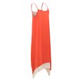 thumbnail image 4 of Vestido de mujer, capa de bloque de color dividido sin mangas bajo alto irregular Maxi Irfora Vestido de mujer, 4 of 7