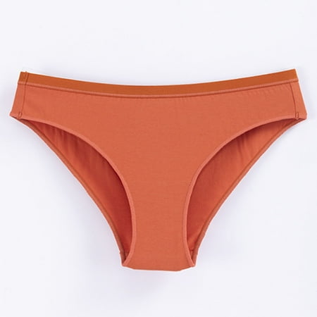 Discount Bonanza  Women s High Waist Briefs  Solid Color  Breathable  Leisure Briefs  Comfort Fit  Underwear  for Daily Wear  Seamless Design  Clearance Plus Size Womens Clothing | Orange XL
