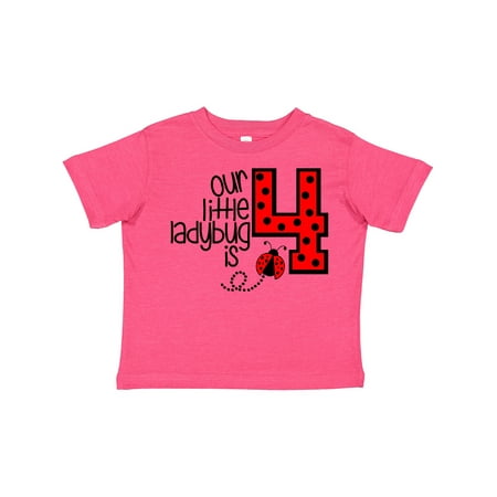 

Inktastic Our Little Ladybug is 4 Gift Toddler Boy or Toddler Girl T-Shirt