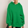 thumbnail image 4 of Umfun Women's Athletic Hoodie Sweatshirt Casual Color Long Sleeve Zipper Pullover Hooded Tops With Pocket Green XL, 4 of 5