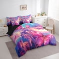 thumbnail image 3 of Homewish 3D Chic Butterfly 7 Pieces Bedding Comforter Set,Princess Castle Full Bedding Set,Pink Blue Fitted Sheet Flat Sheet For Girl,Breathable Home Decor Reversible, 3 of 8