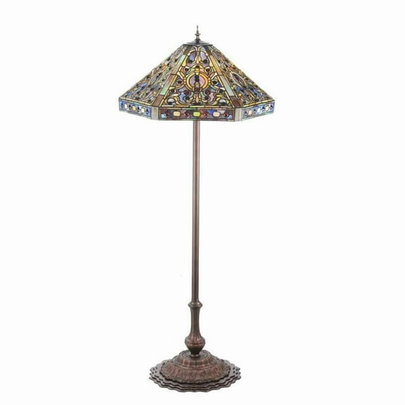 58" High Tiffany Elizabethan Floor Lamp