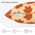 thumbnail image 5 of Velvet Decorative Throw Pillow Covers Set of 2, Soft Square Cushion Cover with Invisible Zipper Orange Maple Leaf Leaves Printing, 16"x16", 5 of 7