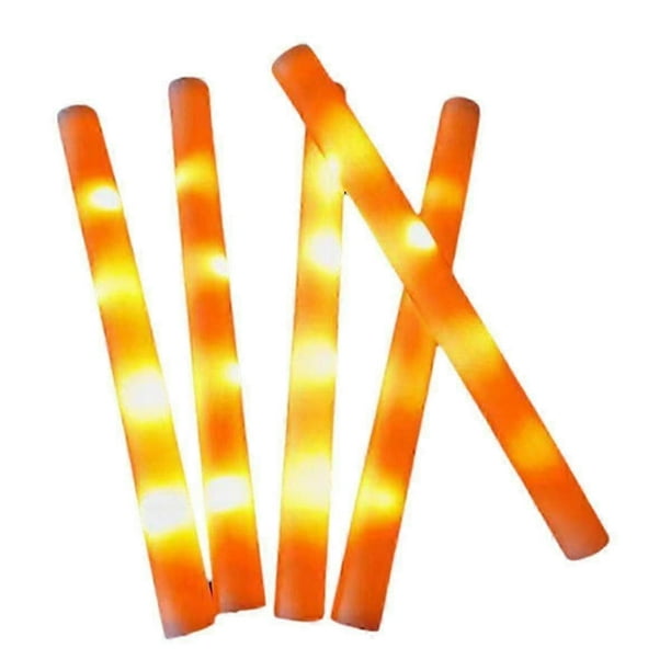 Orange LED Foam Sticks - Glitter Light Sticks Party Supplies for Kids Light Sticks, Carnival, Birthday, Wedding Tw