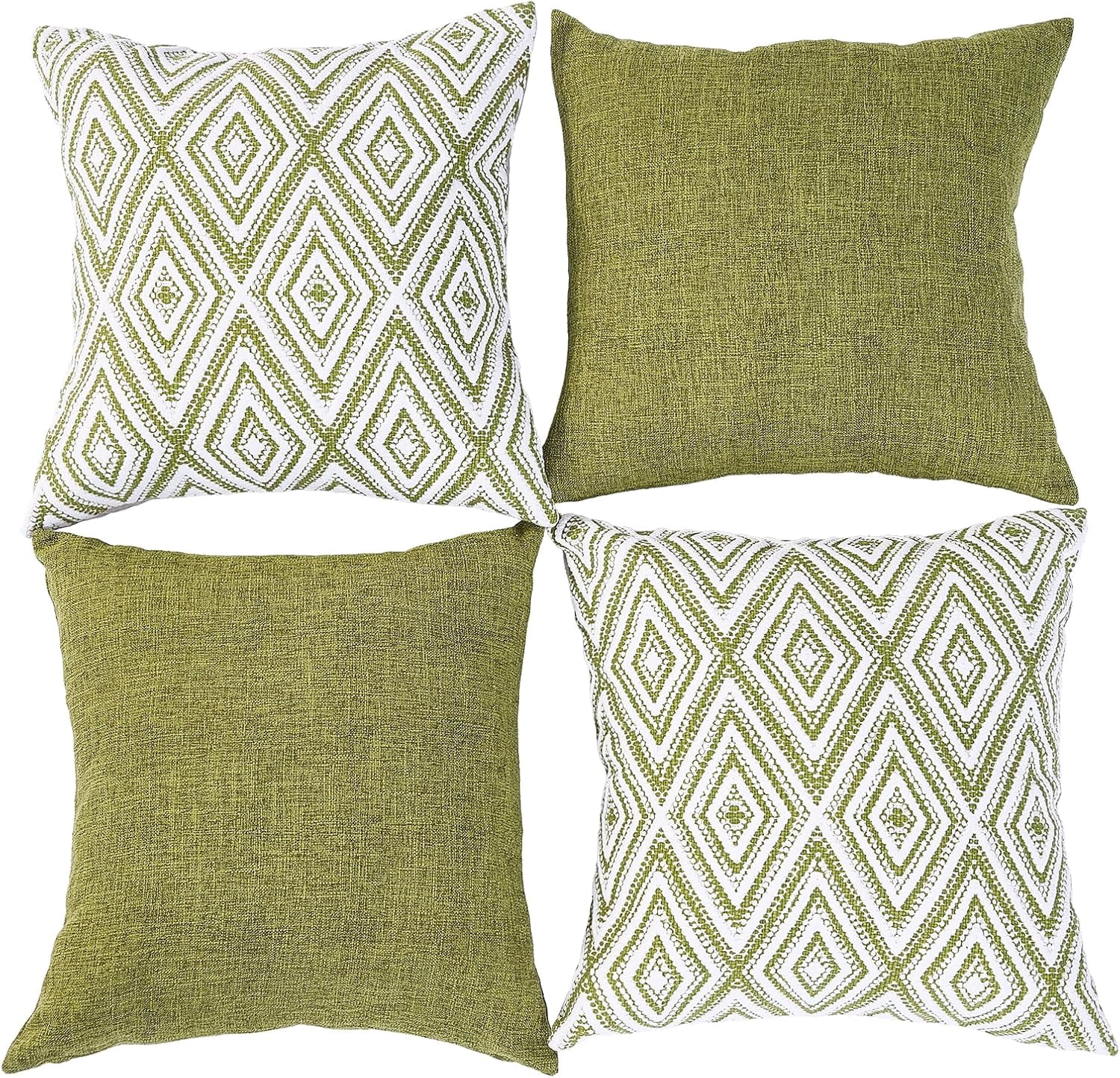 Wehilion Decorative Throw Pillow Covers Set of 2/4 Couch Pillows Linen Cushion Cover for Couch Sofa Living Room, 18"x18" inch