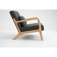 thumbnail image 4 of Mid Century Modern Accent Chair with Wood Frame, Upholstered Living Room Chairs with Waist Cushion, Reading Armchair for Bedroom Sunroom, 4 of 9