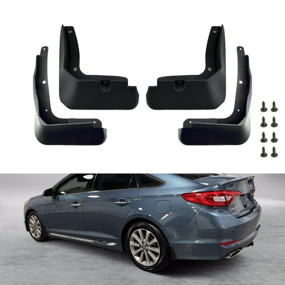 Xotic Tech 4PCS Front & Rear Mud Flap Splash Guards Fender Flare Mudguard Dirt Slush Trap Protector w/Hardware Accessories Full Set Compatible with Hyundai Sonata Sedan 2018-19 (Not fit Hybrid&Sport)