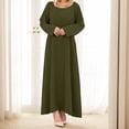 thumbnail image 5 of JBXKXYW Casual Dresses For Women Women'S Muslim Abaya Long Sleeve Arab Dubai Abaya Modern Middle Prayer Belt Eid Long Dress Womens Dresses (Army Green,XL), 5 of 5