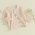 thumbnail image 3 of Gupgi Cardigan en Tricot pour Bébé Garçon Fille Chandails Col Ras du Cou Manches Longues Ouvert à l'Avant Chandails Manteau d'Hiver, 3 of 7