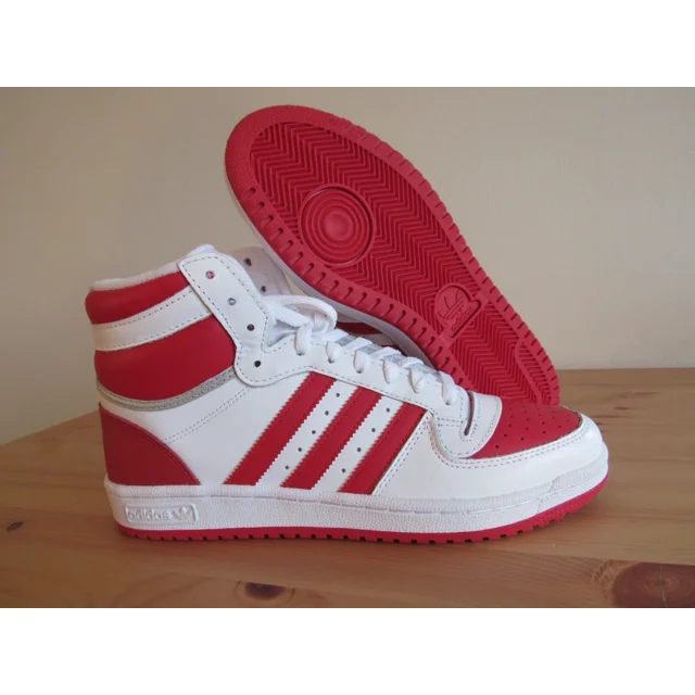 Adi-das Top Ten RB Mens FV4925 White Scarlet Red Leather Athletic Shoes Size 10